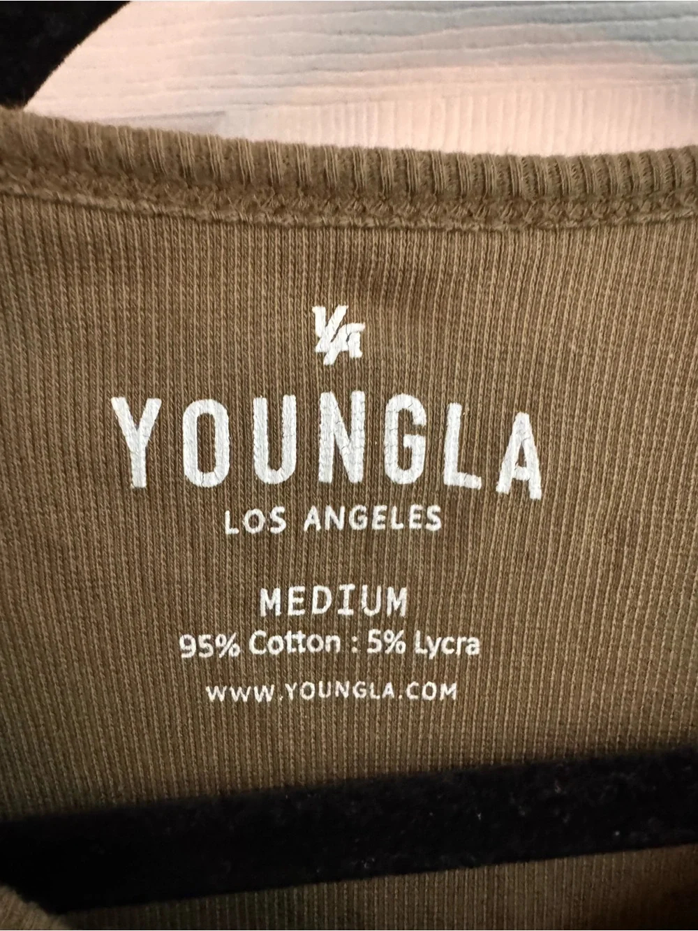 YOUNGLA Ribbed Men’s Green Gym Workout Tank Size Medium